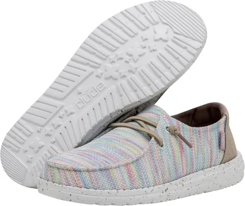 Vista 6 de Hey Dude Wendy Chambray - Zapatos para mujer, mocasines con cordones para mujer, cómodos y ligeros Aurora Blanco 2