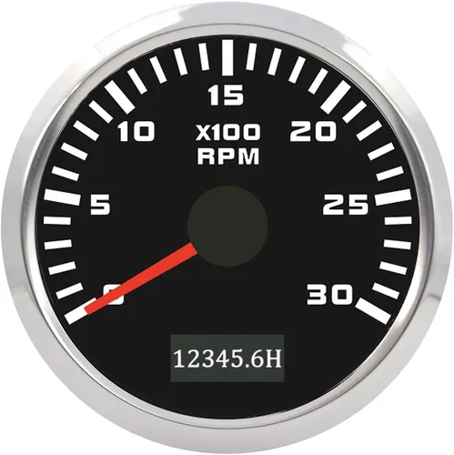 Vista 10 de ELING 52mm Generador 3000RPM Tacómetro con medidor de horas 12V 24V con retroiluminación roja