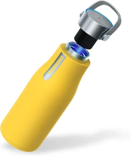 Vista 9 de PHILIPS Water GoZero - Botella de agua inteligente autolimpiante UV al vacío de acero inoxidable aislada con asa de doble pared, limpieza