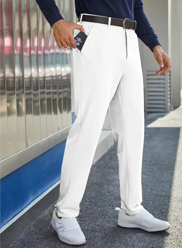 Vista 4 de JMIERR Pantalones de golf para hombre, elásticos, ajustados, para correr, viajes, trabajo, pantalones de vestir chinos para hombre