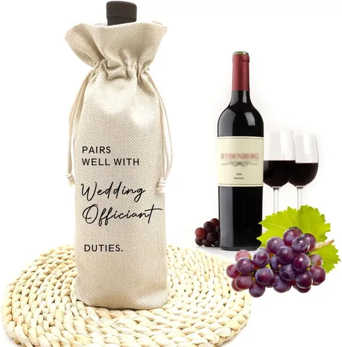 Vista 6 de Socive Regalo oficial de boda, combina bien con bolsa de vino oficial de boda, regalos para pastor, regalo de propuesta para anfitrión, bolsas