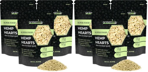 Vista 9 de GreenIVe Semillas de cáñamo de 1 libra – Cáñamo americano, empacadas en Estados Unidos, semillas de cáñamo sin cáscara cruda – Proteína a base