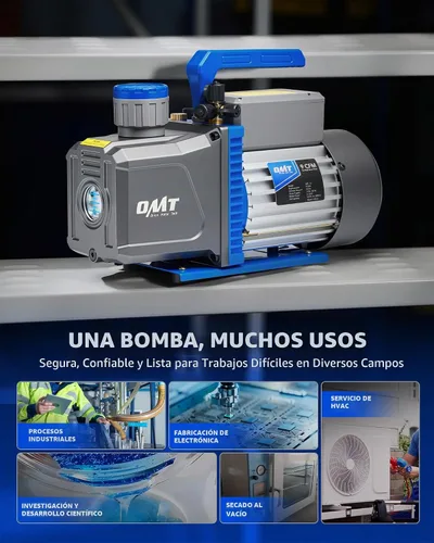 Vista 3 de Bomba de vacío OMT 2Stage A2L, bomba de vacío 9cfm a/c, bomba de vacío de Azul