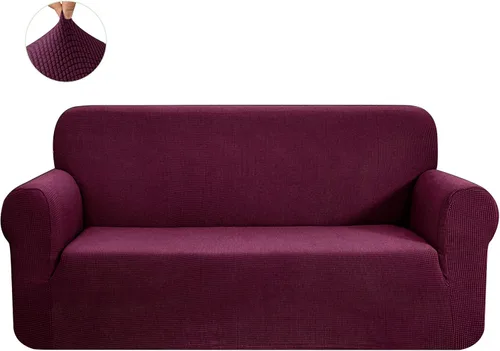 Vista 37 de CHUN YI - Funda elástica de 1 pieza para sillón grande, funda protectora suave de Jacquard con elastano, detalle de cuadros y parte inferior