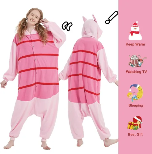 Vista 4 de SWEETXIN Adult Kid Unisex Onesie Pajamas Halloween Christmas Sleepwear Jumpsuit Cosplay Costume Suit for Women and Men