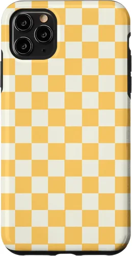 Vista 13 de Yellow Checkered Checker Checkerboard Classic Pattern Case for iPhone 17