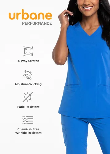 Vista 5 de Urbane Performance 9320 - Pantalones médicos súper elásticos para mujer (7 unidades), Azul marino