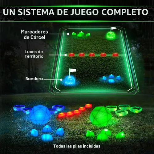 Vista 3 de Juego captura la bandera Redux, un juego nocturno al aire libre para grupos de jóvenes, cumpleaños y equipos, prepárese para una aventura que brilla