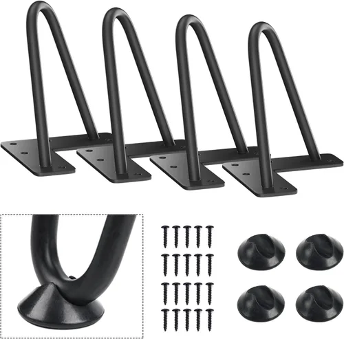 Vista 29 de SMARTSTANDARD Patas de muebles de horquilla de alta resistencia de 4 pulgadas, proyectos de bricolaje de metal para el hogar para soporte de TV
