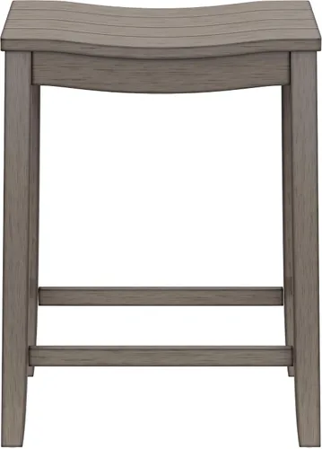 Vista 7 de Hillsdale Fiddler Taburete de altura de mostrador de madera sin respaldo con asiento estilo silla de montar, gris envejecido gris (Aged Gray)