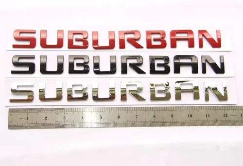 Vista 4 de Yoaoo Paquete de 2 emblemas de placa de identificación suburbana de color negro, compatibles con Suburban 2007-2019 brillante