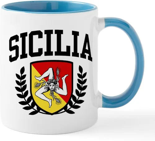 Vista 58 de CafePress Sicilia Mug - Taza de café de cerámica (11.0 fl oz)