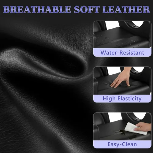 Vista 4 de Silla de peluquero reclinable para estilista Todo negro