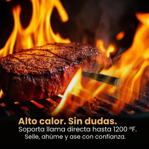 Vista 3 de MeatStick V Duo - Termómetro inalámbrico para carne con 2 sondas, WiFi y Bluetooth de más de 900 pies, pantalla LCD de base inteligente