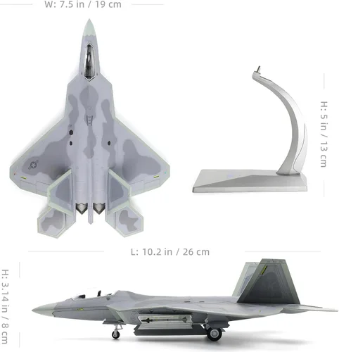 Vista 2 de NUOTIE USA F-22 Raptor Fighter Attack Pre-Build Modelo 1:72 (AK 093)