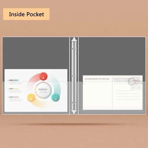Vista 4 de NatureTouch Carpeta de 3 anillas, organizador con purpurina de 1 pulgada (10.5'' x 11.5'') con capacidad para 300 páginas tamaño carta de 8.5'' x