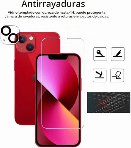 Vista 4 de Marco de alineación fácil diseñado para iPhone 13 mini Protector de pantalla de vidrio templado 2 paquetes Película protectora de lente de cámara 2