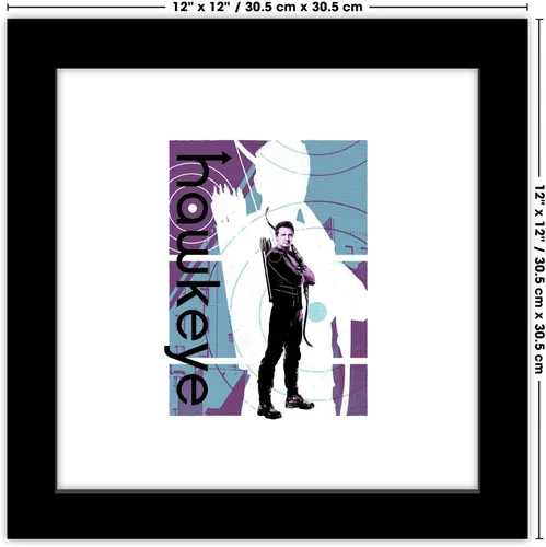 Vista 7 de Trends International Gallery Pops Marvel Hawkeye - Póster gráfico de pared de Hawkeye Bullseye, 12 x 12 pulgadas, versión enmarcada en negro Versión
