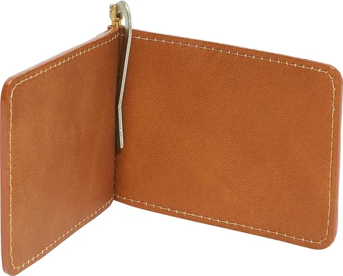 Vista 4 de Piel Leather Clip de dinero plegable, Saddle, talla única , Clip de dinero plegable
