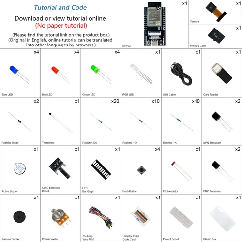 Vista 2 de Freenove Kit básico de inicio para ESP32 CAM (incluido), microcontrolador de doble núcleo de 32 bits y 240 MHz, cámara inalámbrica integrada, código