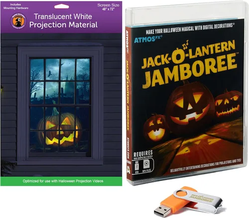 Vista 10 de Reaper Brothers® Kit de decoración digital de Halloween incluye 8 efectos de video AtmosFX® para Halloween Plus pantalla de proyección holográfica