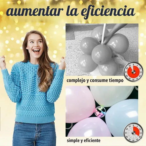 Vista 3 de 100 clips de anillo para soporte de globos, columnas, arcos, torre, lazos de plástico para arco, suministros de fiesta, pequeñas herramientas
