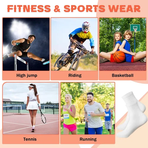 Vista 7 de Tigeen 72 pares de calcetines de tobillo deportivos a granel para adultos, unisex, calcetines de algodón, calcetines casuales para hombres y mujeres