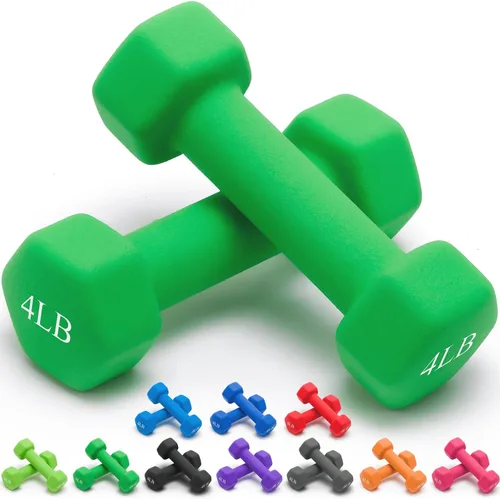 Vista 27 de Portzon Mancuernas de neopreno con agarre antideslizante para ejercicio de entrenamiento corporal total y tonificación muscular, compatible con 2