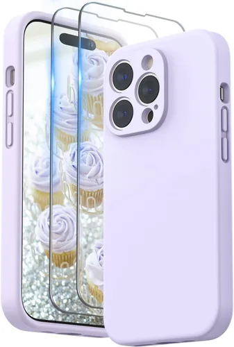 Vista 30 de SURPHY Funda diseñada para iPhone 14 Pro con protector de pantalla, (protección de cámara y forro de microfibra suave), funda de silicona líquida