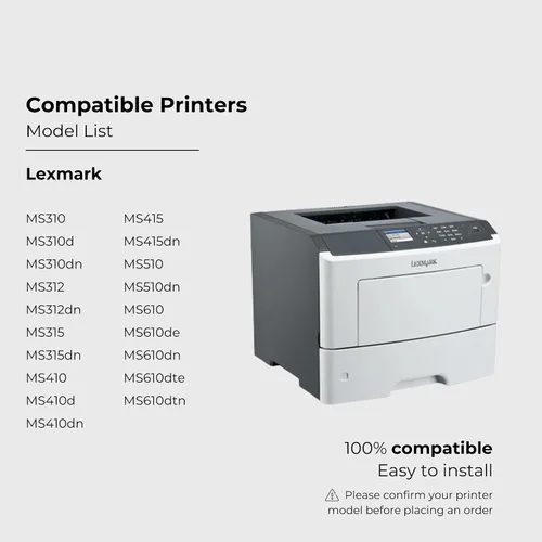 Vista 2 de Do it Wiser Lexmark 501H Cartucho de tóner remanufacturado de alto rendimiento para impresoras láser MS310, MS312, MS315, MS410, MS415, MS510, MS610