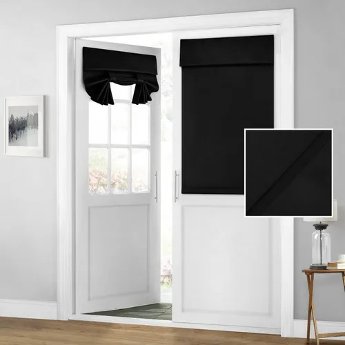 Vista 38 de HOMEIDEAS Cortinas 100% Opacas para Luces Laterales de Puerta Principal, Cubierta de Ventana de Puerta de Aula, Persianas de Privacidad