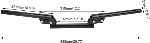 Vista 6 de 22 mm Manubrio de motocicleta universal para autos deportivos, automóviles de calle, vehículos todoterreno, scooters y vehículos. Diseño ajustable