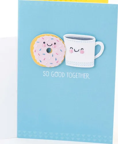 Vista 10 de Tarjeta de aniversario Hallmark para esposo, esposa, novio, novia (Juntos) Couple Under Umbrella Artwork, Gold Foil Accents, Card Measures 5.8 X