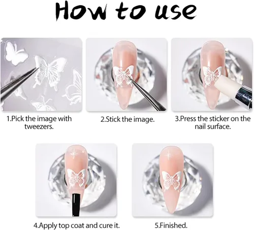 Vista 7 de 6 hojas de calcomanías de arte de uñas de animales autoadhesivas 3D, diseño de letras de gato, divertidas calcomanías de uñas para primavera