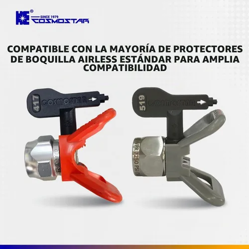 Vista 5 de Cosmostar 211 Boquilla de punta de pulverización sin aire resistente, reversible, fácil de limpiar, compatible con RAC IV y TRU211 Tip Guard