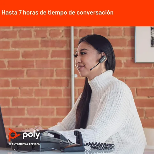 Vista 6 de Plantronics - Auriculares DECT inalámbricos CS540 (Poly) - Oreja única (Mono) Convertible (3 estilos de uso) - Se conecta al teléfono de escritorio