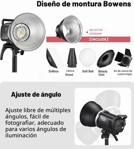Vista 4 de GODOX MS300V Studio Flash Fotografía Kit de luz,300Ws con soporte,Softbox