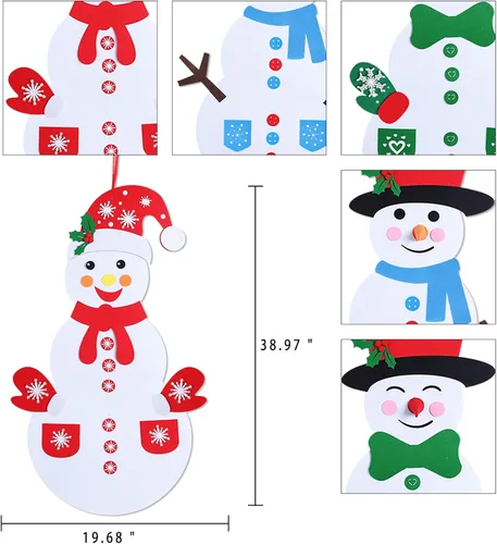 Vista 4 de Max Fun - Fieltro para cumpleaños, diseño para varias festividades Kit de manualidades de fieltro navideño para regalos de fiesta de Navidad e