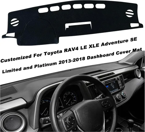 Vista 3 de Cubierta de tapete para salpicadero, consola central interior personalizada compatible con Toyota RAV4 SUV 2013, 2014, 2015, 2016, 2017, 2018