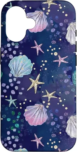 Vista 32 de Summer Aesthetic Seashell Purple Ocean Case for iPhone 17