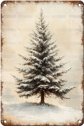 Vista 8 de Letrero de metal con texto en inglés "Just a Girl Who Loves Christmas", póster de hojalata para árbol de Navidad, decoración conmovedora de pared