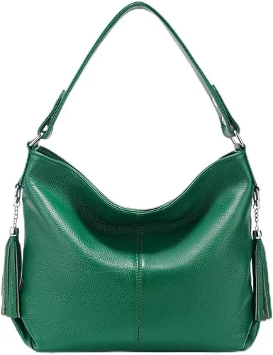 Vista 19 de Moda suave cuero genuino borla mujer bolso señoras hombro mensajero hobo bolso
