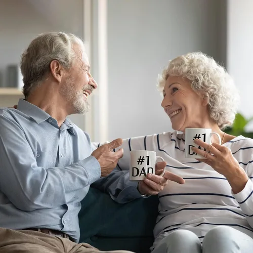 Vista 3 de Zenply Taza de café con texto en inglés "Best Dad Coffee", 11 onzas, divertida taza novedosa, impresa en ambos lados, regalo perfecto para papá