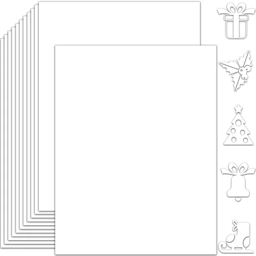 Vista 10 de 25 hojas de papel de cartulina negro 8.5'' x 11'', 250 g/m²/92 lb papel grueso para álbum de recortes, invitaciones, impresión y tarjetas DIY