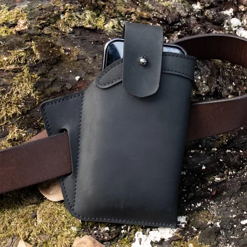 Vista 6 de Topstache Funda de cuero para cinturón, funda de teléfono celular con tapa para iPhone 14, 14 Pro, 13 Pro, 13, 12 Pro, 12, 11, XR, Galaxy S22, S21