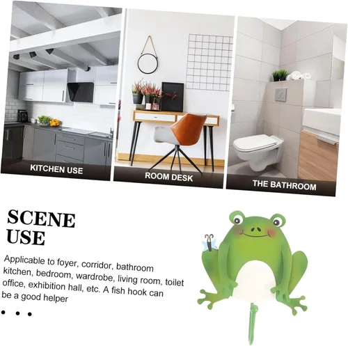 Vista 8 de Gancho de rana para decoración de pared, ganchos para colgar en la pared, ganchos para toallas, gancho decorativo para llaves, lindo gancho