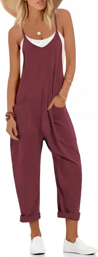 Vista 22 de Ekouaer Overol sin mangas para mujer, overol casual de verano 2-Verde Armada (ArmyGreen)