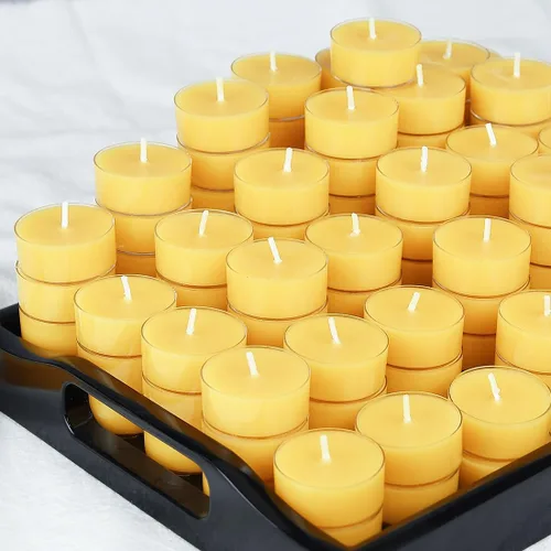 Vista 8 de TELOSMA 12 velas de cera de abeja natural, velas orgánicas Clean Burn