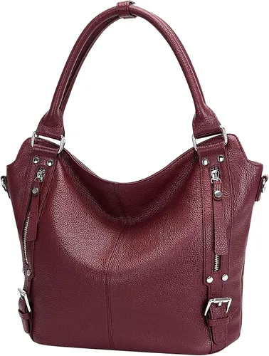 Vista 2 de Over Earth Bolsos de cuero genuino para mujer, bolso de hombro Hobo para mujer