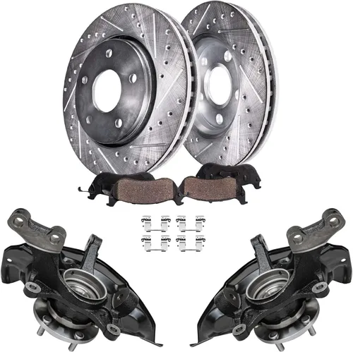 Vista 25 de Detroit Axle - Kit de freno trasero para Chrysler Town & Country Dodge Grand Caravan VW Routan, repuesto de pastillas de freno de cerámica
